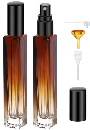 Segbeauty Frasco Perfume Recargable, 2 Piezas 10ml Atomizador de Vidrio para Viaje, Vaporizador para Mujeres y Hombres, para Regalos