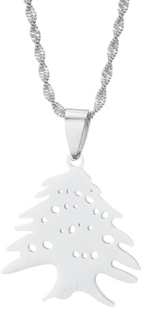 Collier En Cèdre Du Liban,Chaîne De Drapeau Libanais Vintage,Pendentif De Contour De Carte Creuse,Creux Pour Femmes Et Hommes,Charme Ethnique,Collier De Polissage À La Mode,Bijoux,Filles Unisexes