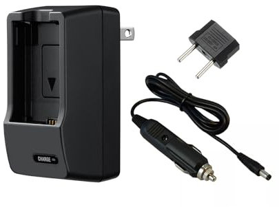 Chargeur de batterie compatible avec Kodak PIXPRO AZ425. Tension universelle (100-240 V), design compact portable, prise rabattable (chargeur de voiture inclus)