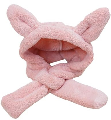 Dog Snood for Dog Neck and Ears Warmer Cute Winter Warm Hat Soft Comfortable Adjustable Pet Dog Earmuff Small Pet Headwear Costume Clothes for Puppy Dog Cat M (pink)