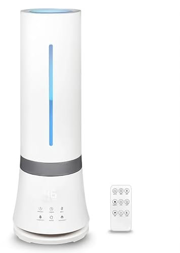 Humidificateur d'air 9L pour maison, bureau, espace commercial, humidificateur d'air bébé, silencieux, brume chaude et froide, aromathérapie, contrôle tactile, télécommande, idéal maison et bureau