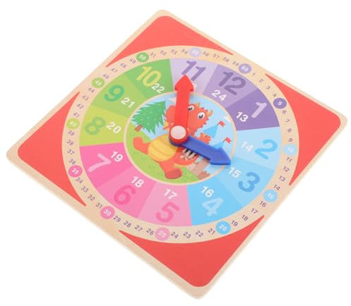 TOYANDONA Holzuhren Lernspielzeug Für Kleinkinder Zeiterkennung Uhr Mit Bunten Zahlen Uhr-lernspielzeug Für Junge Mädchen Spielzeug Zur Zeitlernung