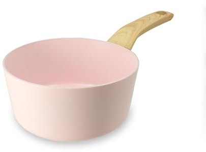 MENASTYL - Casserole 16cm avec revêtement antiadhésif céramique (Sans PFAS/Sans PTFE) tous feux dont induction - En Aluminium - Gamme Colorama - Rose - 6020923