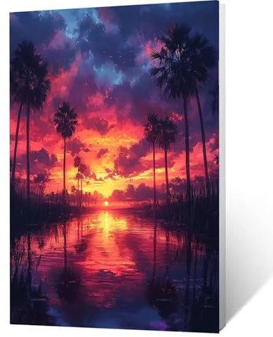 Malen Nach Zahlen Erwachsene Kinder Anfänger Baum DIY Handgemalt Ölgemälde auf Leinwand Kit für Home Deko oder Geburtstag Weihnachten Geschenk Mit Acrylfarben und Pinsel Landschaft 25x35cm N-Y- K