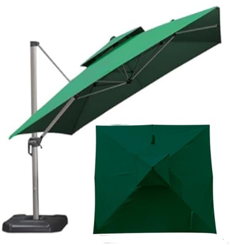 RTVGNSZSJL Toldo De Repuesto 300x300cm Cubierta De Recambio para Sombrillas De Patio, Toldo De Recambio para Sombrilla，Tela para Sombrilla Jardin Exterior(Green)