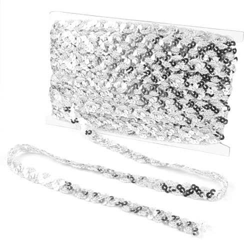 LuminaryLair 30m Paillettenband-Applikation, 15mm Flache Glitzerborte, Dekoband, Wohnung Paillettenband Glitzer, für Party Dekoration, Möbel, Hochzeiten, Geburtstagsfeiern