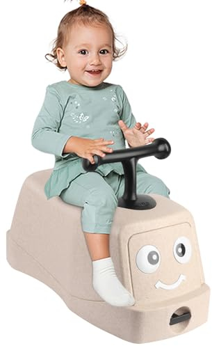 WODFARR Rutschauto für Kinder, Auto, 4-in-1, Babytrage mit mehreren Funktionen, 10 – 36 Monate, Spielzeugtruhe, entwickelt die Motorik Ihres Kindes (beige)