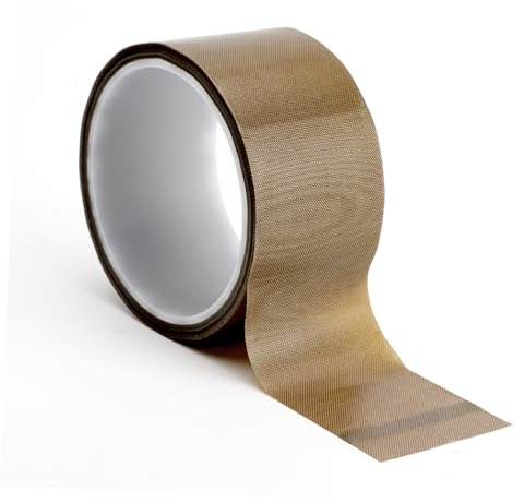 HENGBIRD Teflonband Klebeband 50mm x 10m Hochtemperatur PTFE Band mit Antihaft Glasfaserbeschichtung Rückstandslos Abziehbar Für Vakuumierer 3D Drucker Schweißgeräte Versiegelungsmaschinen