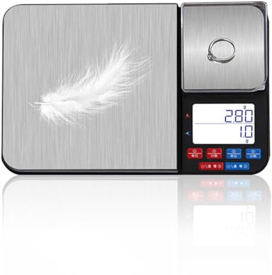 Plliocse Dual Platform Digital Kitchen Scale [10kg/0.01g], High Precision Weighing Scales with LCD Display, Tare & PCS Functions, Stainless Steel Food Scale for Food, Baking, Yeast, Jewelry