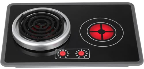 Toyvian Kids Kitchen Appliance Toy Set - Electronic Induction Cooker & Stove Set with Realistic Light & Sound Effects, Kitchen Cooking Toy for Toddlers Pretend Play (Battery Not Included)