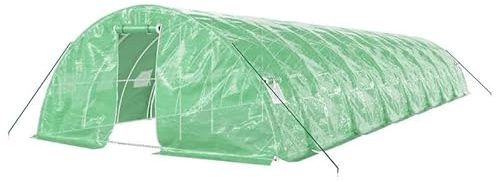 Serra in pellicola PE con telaio in acciaio zincato, 16 x 5 x 2,3 m, robusta serra da giardino per piante e ortaggi, superficie 80 m², ideale per gli amanti del giardino e della serra