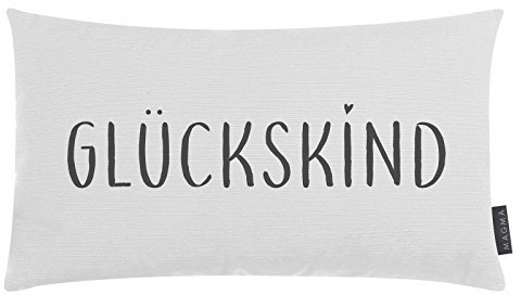 Magma-Heimtex Kissen Spruchkissen Glückskind 30x50cm (weiß)