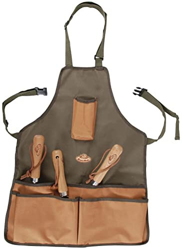 Esschert Design Gartengeräteschürze, Arbeitsschürze mit Taschen mit 4 Taschen, ca. 48 cm x 58 cm