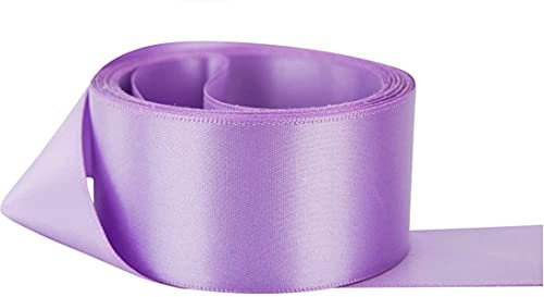 Lilac Satin Ribbon - 50mm Wide - 3 Meters - Many Colours - Buy 3 & Get 1 Free for Gifts Wrap, Sew, Party, Decorations, Events, Dress, Crafts, Bows, Car, Floral More