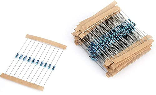 300Pcs Metal Film Resistor Kit 30 Values 1/4W 1% Tolerance 10 Ohm to 1M Ohm for Electronics Projects and DIY Experiments