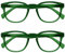OPULIZE Pop Reading Glasses 2 Pack Fun Round Matt Frame Moss Green Spring Hinges Scratch Resistant Mens Womens RR2-6 +2.50