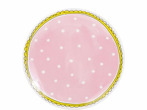 Blond Amsterdam Frühstücksteller Stip Rosa, 22cm | Keramik, Punkte Design, Für Frühstück & Brunch, Mikrowellengeeignet, Handwäsche empfohlen