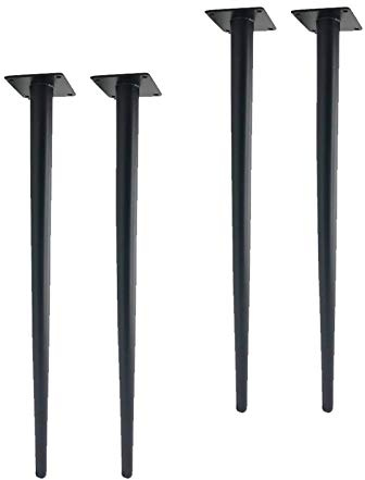 4er Set Schwarz Möbelbeine Möbelfuß,Metall Sofafuss Tischbeine,Konisch Schrankbeine Sockelfuß,Lehrstuhl Fusse Aus Eisen,für Couchtische Schränke,Bett,Traggewicht 1000KG,42cm-72cm(straight44cm)