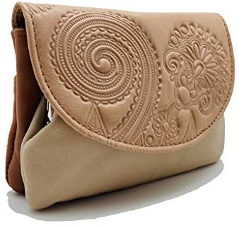 Geldbörse für Damen, Damen und Mädchen aus Leder, Dreifarbiges Leder, Elegant