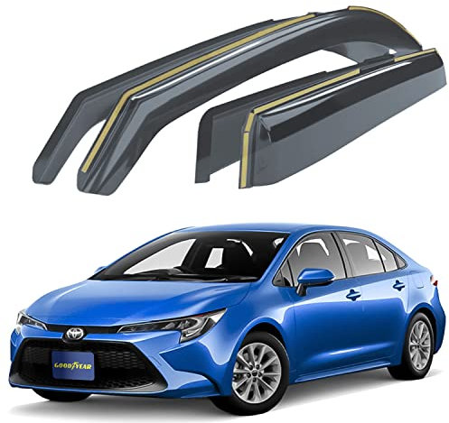 Goodyear Windabweiser für/kompatible mit Toyota Corolla 2018-2025 nur Sedan- Integrierte Regenabweiser - Autofenster Regenschutz - Ermöglichen Frischluft - Waschstraßenfest - Einfache Montage 4 Set
