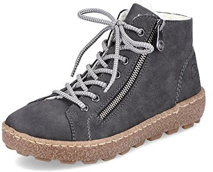 Rieker Damen Low-Top Sneaker N1020, Frauen Halbschuhe,lose Einlage,Sportschuhe,Freizeitschuhe,Turnschuhe,Laufschuhe,Freizeit,grau (45),37 EU / 4 UK