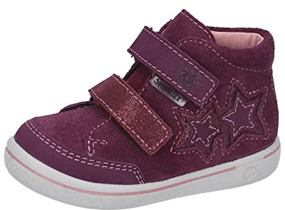 RICOSTA Baby Mädchen Stiefel SINI,Kinder Lauflernschuhe,WMS:Mittel,lose Einlage,Sympatex,Klettstiefel,Booties,wasserdicht,Merlot (380),24 EU