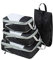 POIU 4-teiliges Packwürfel Set, Kompressionsverpackungs-Organizer, praktische Packtaschen erweiterbarer Gepäck-Organizer für Damen &Herren Handgepäck Rucksack Koffer-Organizer (Schwarz)