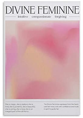 JITENG High Vibrations Divine Feminine Aura-Poster, Heimdekoration, Poster, Wandkunst, Hängebild, Druck, dekoratives Gemälde, 40 x 60 cm