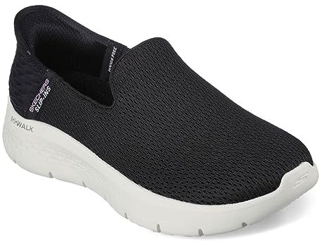 Skechers Women's Hands Free Slip-ins Go Walk Flex-Relish, Zapatillas Mujer, Black, 37 EU Ancho