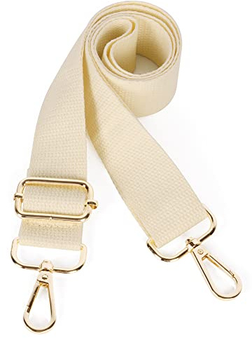 Moorle Large sangle pour sac à bandoulière, bandoulière réglable pour sacs, sangle de sac beige, 3,8 cm de large, sangle de sac à main en toile, sangles de sac à main à changer
