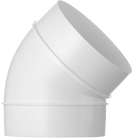 Steinberg14 White Diameter 125mm / 5inch 45° Elbow PVC Connector for Ventilation Pipe Connector Round Pipe