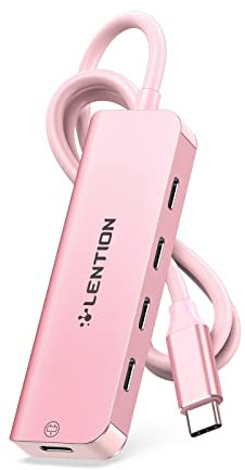 LENTION USB C Hub, 2FT Long Cable USB C Hub Multiport Adaptor, USB C to USB C Hub with 4 USB C Port & Type C Power Supply Port, USB C Adapter for 2016-2023 MacBook Pro/Mac Air/iMac, More