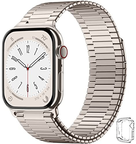 Charlam Cinturino Compatibile con Cinturino Apple Watch 45mm 44mm 42mm, Cinturini Magnetico in Metallo in Acciaio Inossidabile con Custodia per iWatch SE Serie 8 7 6 5 4 3 2 1, Uomini Donne, Galassia
