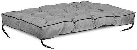KingGarden Palettenkissen Kissen mit hohem Rand für Palettenbank Wasserdicht Sitzkissen Abdeckung Wasserdichtes PVC-Codura Grau (120 x 80 cm)
