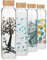 Cleesmil Bouteille d'eau en verre borosilicate sans BPA avec manchon en néoprène 1000 ml/1 litre (arbre)