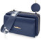 HNOOM Sac Bandoulière Femme Pochette Telephone Portable en Cuir PU Sac Téléphone Portable Femme Mini Pochette Porte Carte Épaule Portefeuille avec Porte Monnaie et Bandoulière Amovible (Bleu Foncé)