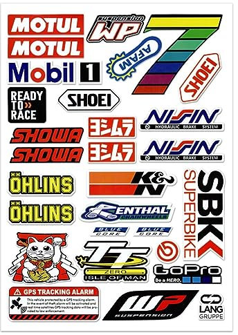 DINGFENG Motorrad Aufkleber, Monster Energy Aufkleber, Sponsoren Aufkleber, Moto Motocross Stickers Kit, Racing Aufkleber, für Offroad MotorräDer und Helme Motorrad Enthusiasten(Katze)