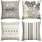 Artoid Mode Grau Dahlien Geometrisch Frühling Kissenbezüge 4er Set, 40x40 cm Zierkissenbezug Cushion Cover Couch Wohnzimmer Außenbereich Deko