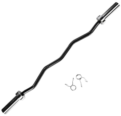 GymBeam Hantelstange 50 mm - Lifter Weightlifting EZ Bar, SZ Stange 10 kg, 120 cm Länge, Stahl, Chrombeschichtung, maximale Tragfähigkeit von 136 kg, Inkl. Sicherheitsverschlüsse