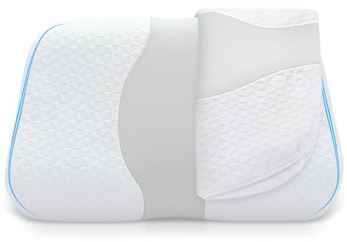Zibroges Premium Memory Kissenbezug 60x40cm - Kühlendes Tencel-Oberteil, 2 Elegante Farben: Hellblau, Hellgrau - Hypoallergen, Zartes Design (Hellgrau)