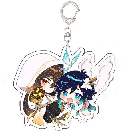 acsewater Genshin Impact Keychain Anime Game Printed Acryl Riser Book Bag Hanging Keychain Cosplay Zubehör Anime Game Fan Keychain...