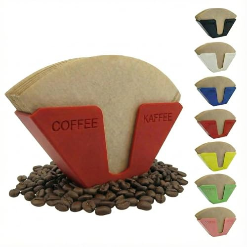 Coffee Filter Holder Stand for Coffee Filter Storage Wall Holder Paper Filter (Red)