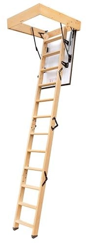 4iQ Group Bodentreppe Gedämmt 90 x 55 cm - Dachbodentreppe U-Wert 1,2 - Dachbodenluke Raumspartreppe Innen - Bodenluke mit Treppe bis zu 150 kg Traglast