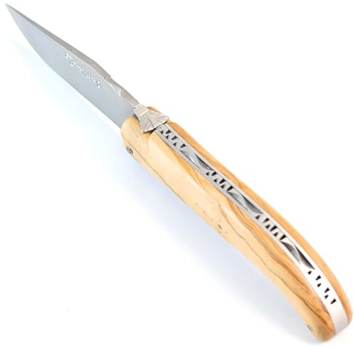 Laguiole en Aubrac Jagdmesser 14 cm Griff Olivenholz 12C27 Stahlklinge matt