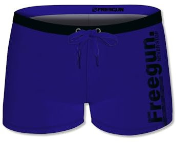 FREEGUN Maillot de Bain Homme Piscine, Boxer de Bain, Doux et Confortable, Bleu, Noir, Taille L
