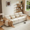 Dolamaní Modernes Sofa 4 Sitzer mit Armlehnentaschen und 4 Kissen, 246 cm L × 83 cm B geeignet Sofas für Wohnzimmer, Wohnung, Büro (Beige)