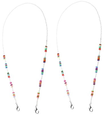 Healeved 2stücke Anti-diebstahl Maskenband Für Junge Mädchen Perlen Lanyard Für Brillen Und Masken Stilvolles Und Komfortables Zubehör Für Jungen Und Mädchen Geeignet Für