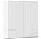 Rauch Möbel Nabila, Drehtürenschrank, Kleiderschrank, Kleiderschrank weiß, Kleiderschränke, Garderobe, 4-türig, 4 Schubkästen, Push-to-Open, Farbe Alpinweiß, 187x194x53cm