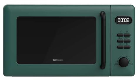 Cecotec Forno a Microonde con Grill Da 20 Litri Proclean 5110 Green. 700 W In 6 Livelli E Griglia Da 800 W, Modalità Scongelamento, Segnale Fine Cottura, Lampada Interna, Timer 30 Minuti, Design