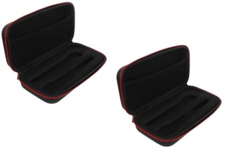 TOGEVAL 2pcs Canvas Microphone Storage Bag Dual Portable Hard Case for Handheld Mics Shockproof Travel Pouch Lightweight Zippered Design Organizer for Charger Accessories
